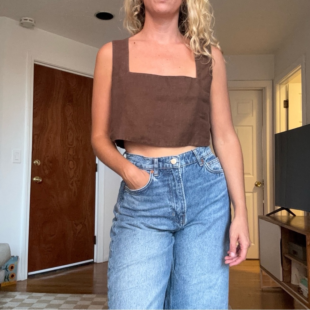 Posse Alice Linen Crop Top